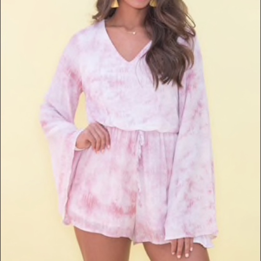 Peach Love Bell Sleeve Romper